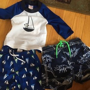 Carters and Gymboree bathing suit bundle NWT